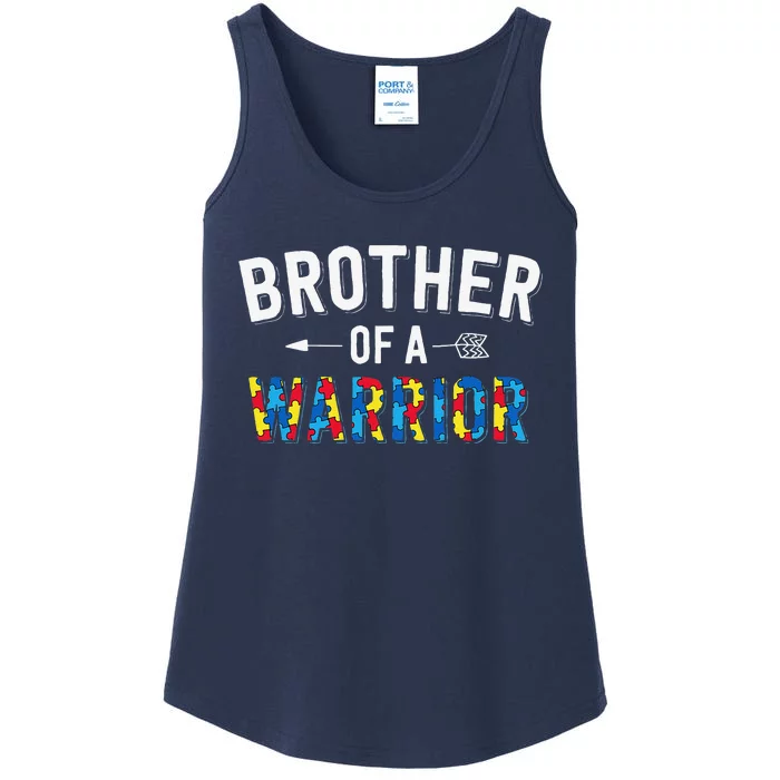 Brother Of A Warrior Family Bro World Autism Awareness Day Ladies Essential Tank