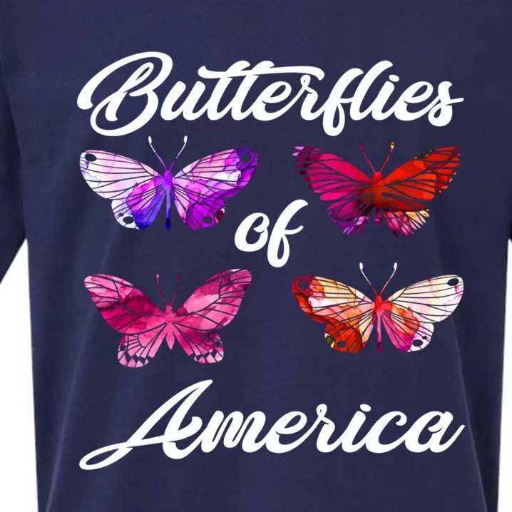 Butterflies Of America Usa Butterfly Beautiful Spring Nature Great Gift Sueded Cloud Jersey T-Shirt