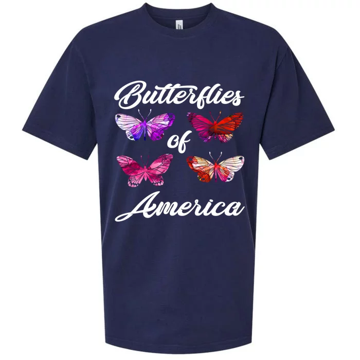 Butterflies Of America Usa Butterfly Beautiful Spring Nature Great Gift Sueded Cloud Jersey T-Shirt