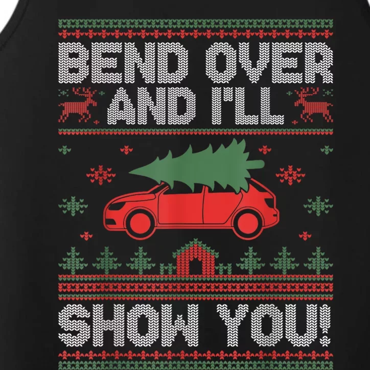 Bend Over And ILl Show You Ugly Christmas Couple Matching Performance Tank