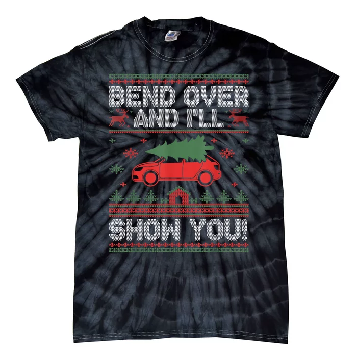 Bend Over And ILl Show You Ugly Christmas Couple Matching Tie-Dye T-Shirt