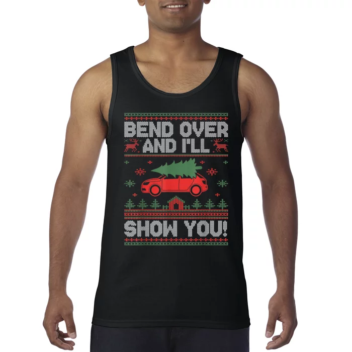 Bend Over And ILl Show You Ugly Christmas Couple Matching Tank Top