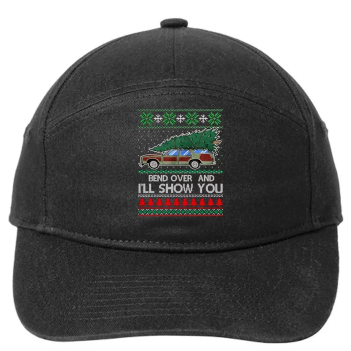 Bend Over and I'll Show You Christmas Couple Matching 7-Panel Snapback Hat