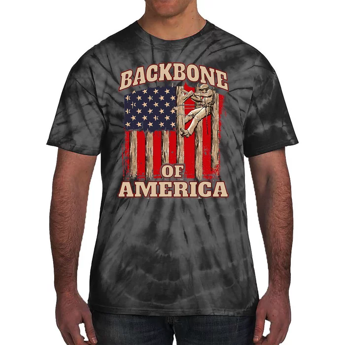 Backbone Of America Arborist Tree Surgeon Lumberjack Logger Tie-Dye T-Shirt