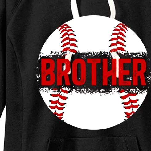 Brother Of A Baseball Player Proud Baseball Brother Great Gift Women's Fleece Hoodie