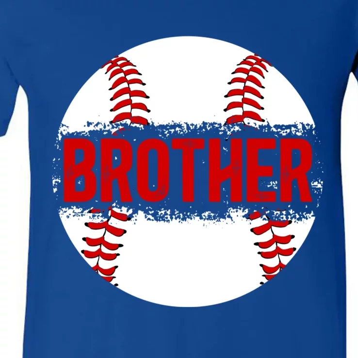 Brother Of A Baseball Player Proud Baseball Brother Great Gift V-Neck T-Shirt