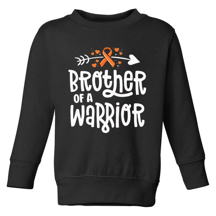 Brother Of A Warrior Gift Family Leukemia Cancer Awareness Toddler Sweatshirt