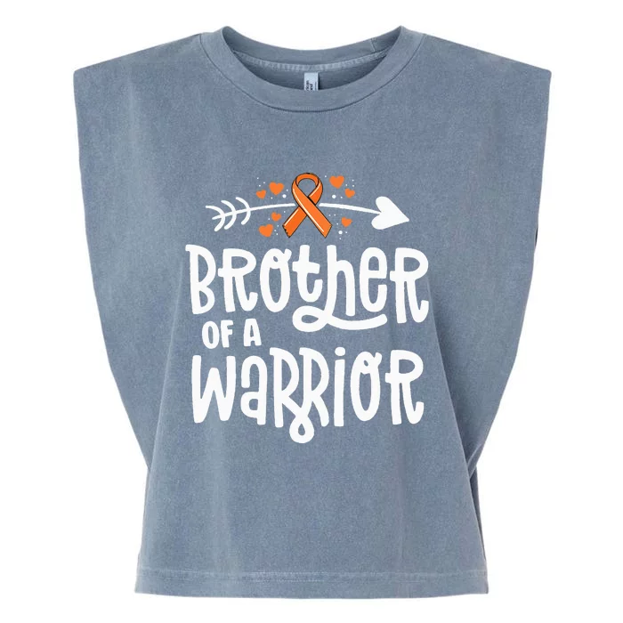 Brother Of A Warrior Gift Family Leukemia Cancer Awareness Garment-Dyed Women's Muscle Tee