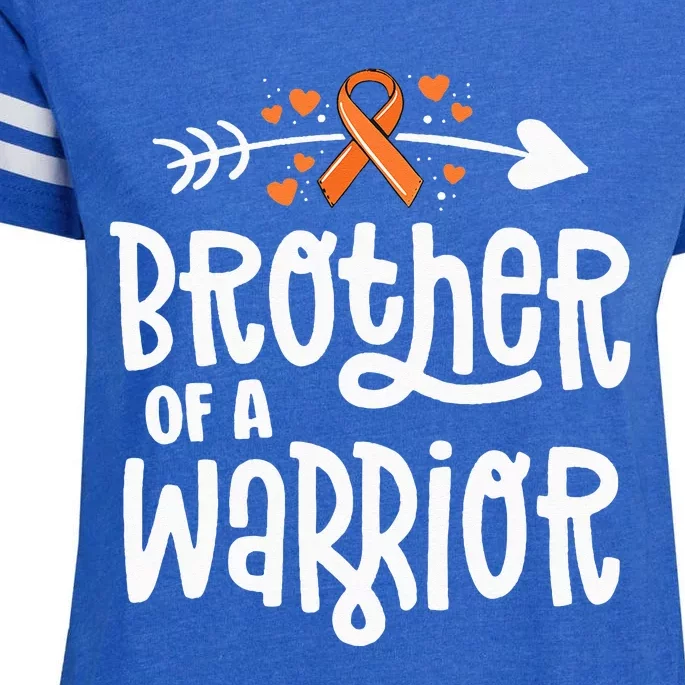 Brother Of A Warrior Gift Family Leukemia Cancer Awareness Enza Ladies Jersey Football T-Shirt