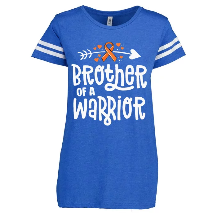 Brother Of A Warrior Gift Family Leukemia Cancer Awareness Enza Ladies Jersey Football T-Shirt