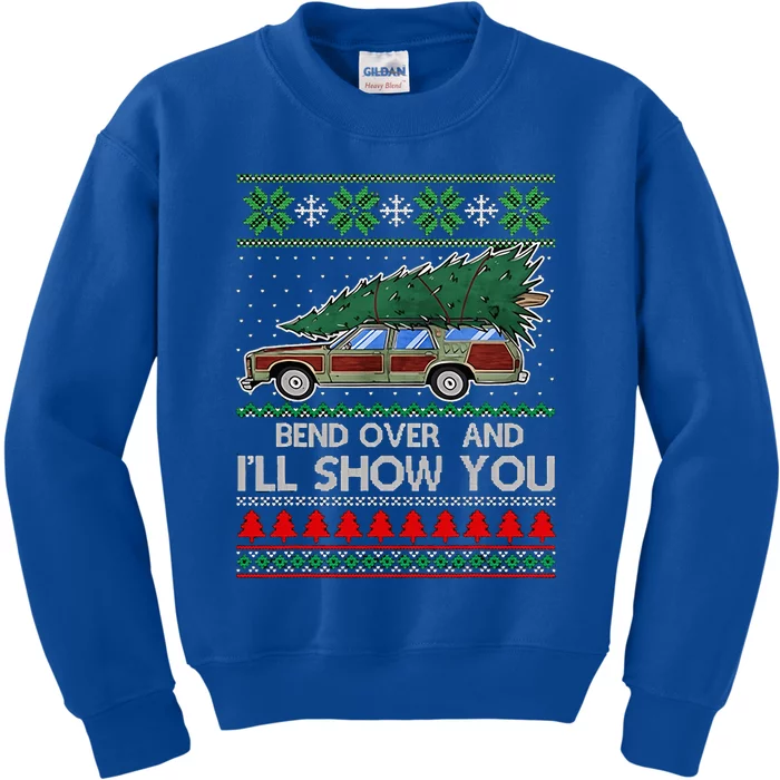 Bend Over and I'll Show You Christmas Couple Matching Family Kids Sweatshirt