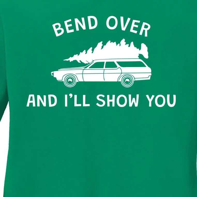 Bend Over And ILl Show You Christmas Couple Matching Family Ladies Long Sleeve Shirt