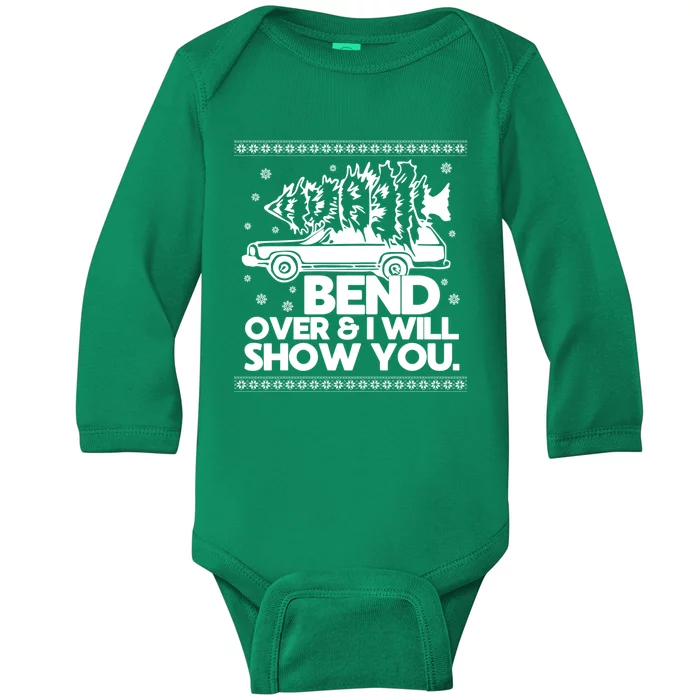 Bend Over And ILl Show You Christmas Couple Matching Family Baby Long Sleeve Bodysuit