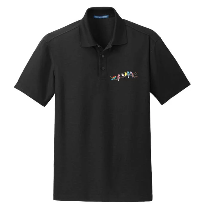 Birds On A Branch Birding Bird Watching Bird Watcher Dry Zone Grid Performance Polo