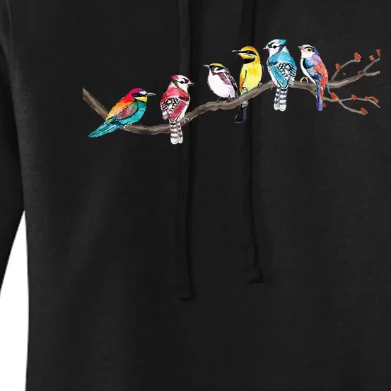 Birds On A Branch Birding Bird Watching Bird Watcher Women's Pullover Hoodie