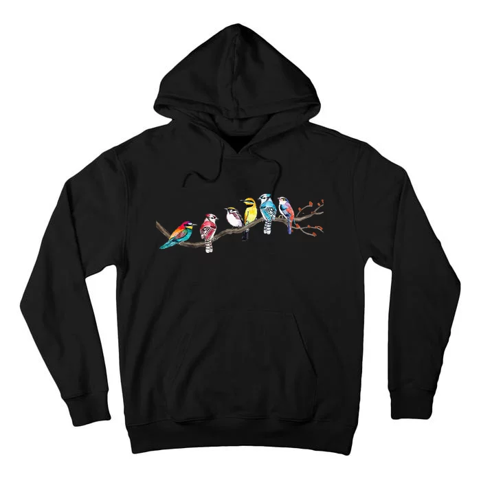 Birds On A Branch Birding Bird Watching Bird Watcher Tall Hoodie