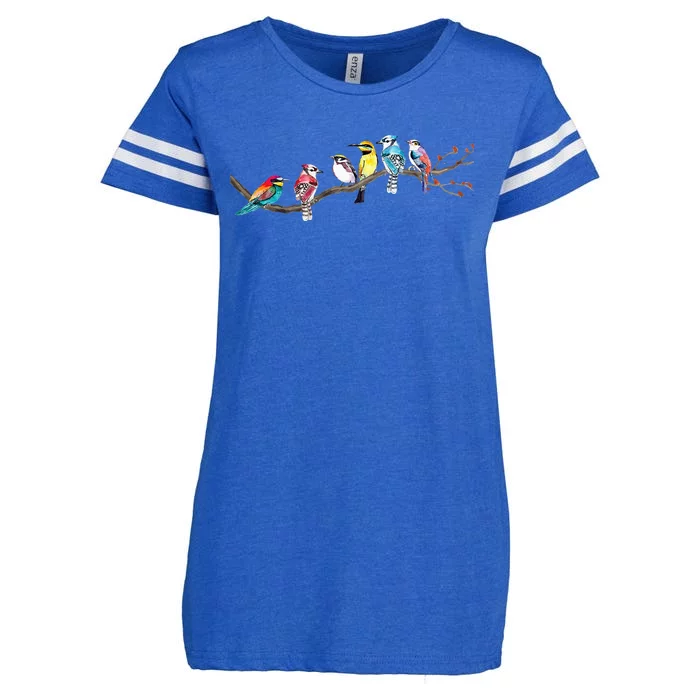 Birds On A Branch Birding Bird Watching Bird Watcher Enza Ladies Jersey Football T-Shirt