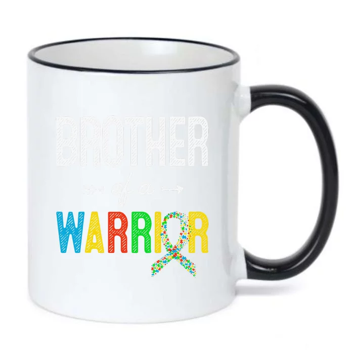 Brother Of A Warrior Autism Awareness Support Black Color Changing Mug