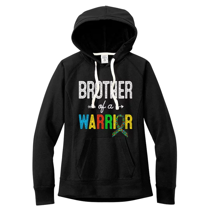 Brother Of A Warrior Autism Awareness Support Women's Fleece Hoodie