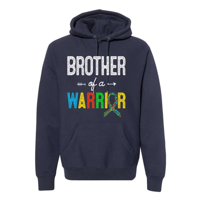 Brother Of A Warrior Autism Awareness Support Premium Hoodie