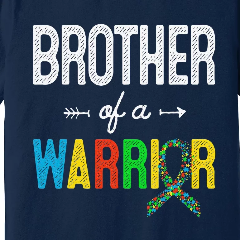 Brother Of A Warrior Autism Awareness Support Premium T-Shirt