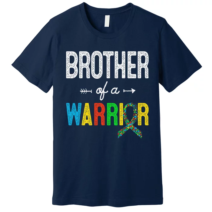 Brother Of A Warrior Autism Awareness Support Premium T-Shirt