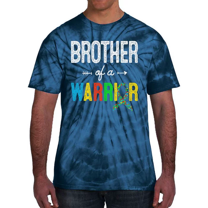 Brother Of A Warrior Autism Awareness Support Tie-Dye T-Shirt