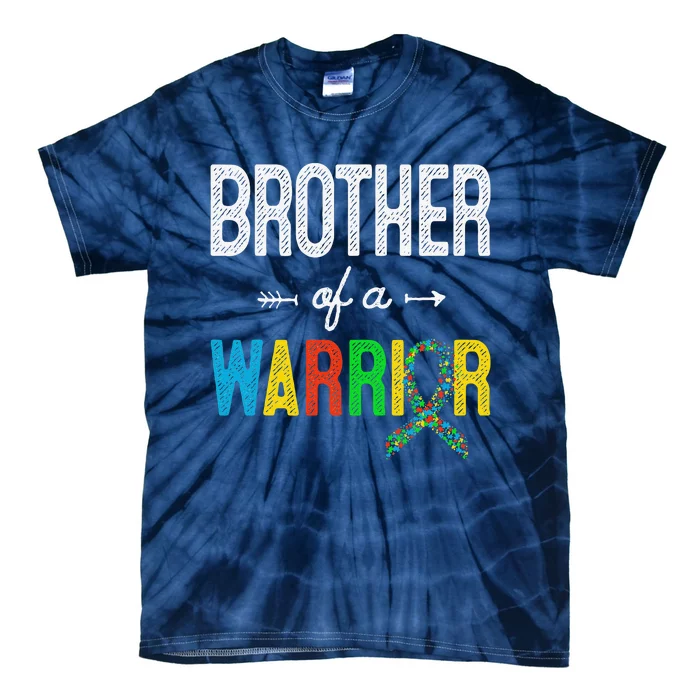 Brother Of A Warrior Autism Awareness Support Tie-Dye T-Shirt