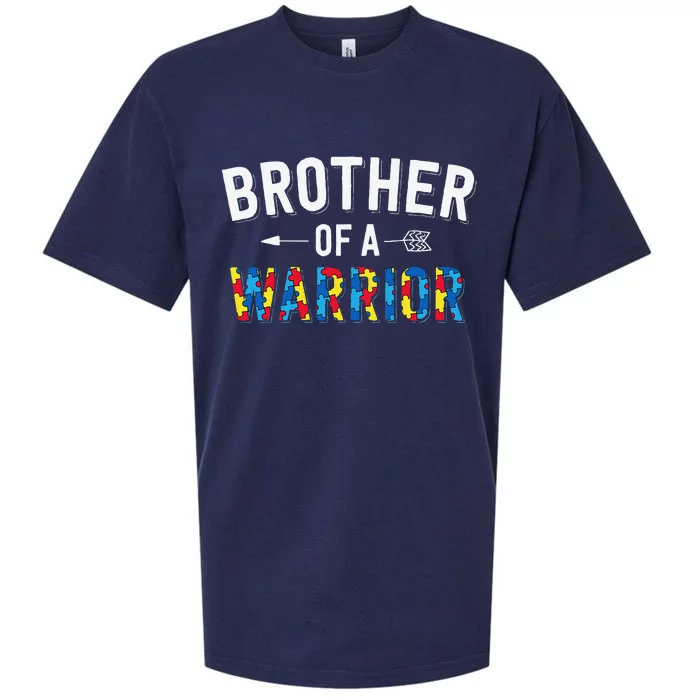 Brother Of A Warrior Family Bro World Autism Awareness Day Sueded Cloud Jersey T-Shirt