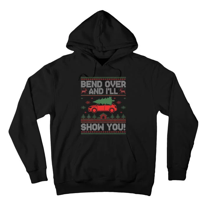 Bend Over And I'll Show You Ugly Christmas Couple Matching Tall Hoodie