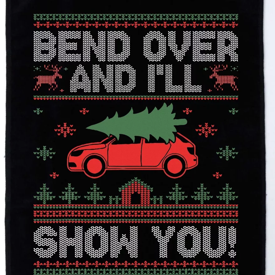 Bend Over And I'll Show You Ugly Christmas Couple Matching Platinum Collection Golf Towel