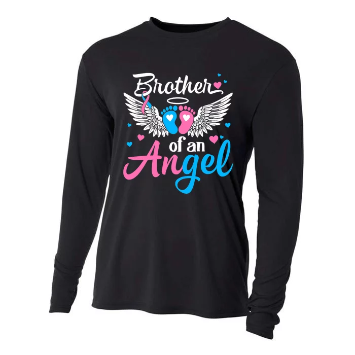 Brother Of An Angel Pregnancy Infant Loss Awareness Ribbon Cooling Performance Long Sleeve Crew