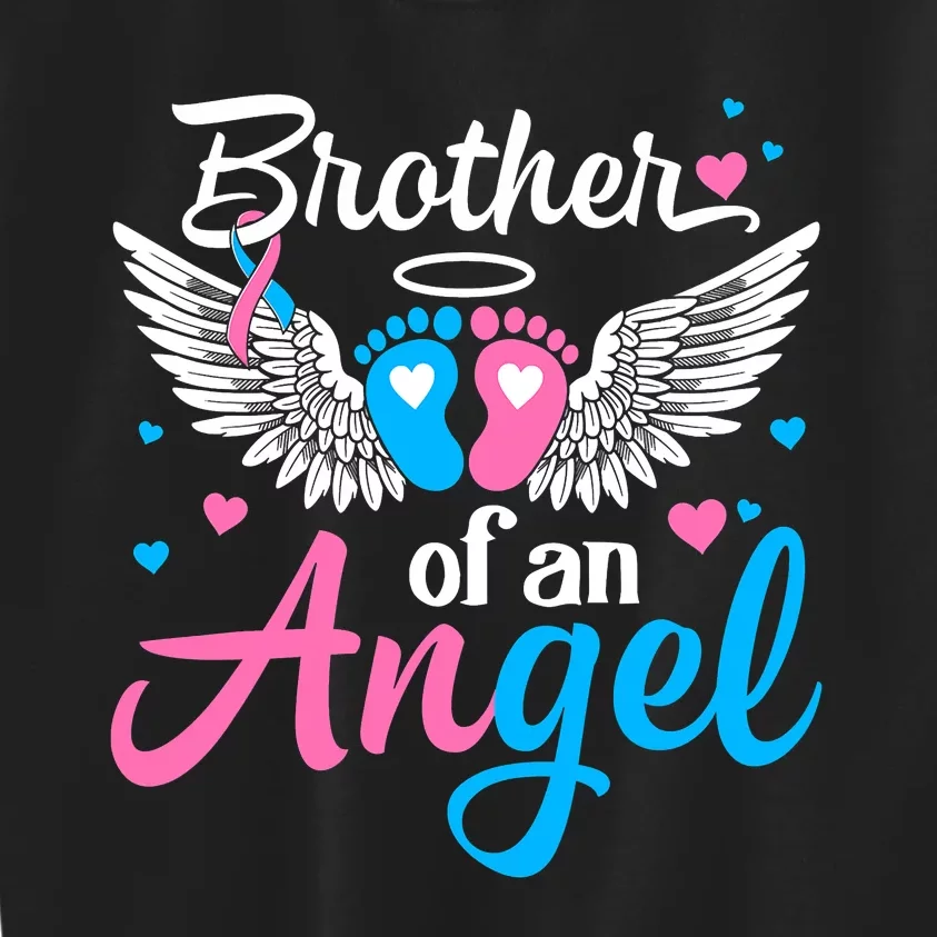 Brother Of An Angel Pregnancy Infant Loss Awareness Ribbon Kids Sweatshirt