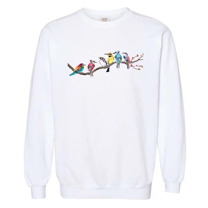 Birds On A Branch Birding Bird Watching Bird Watcher Garment-Dyed Sweatshirt