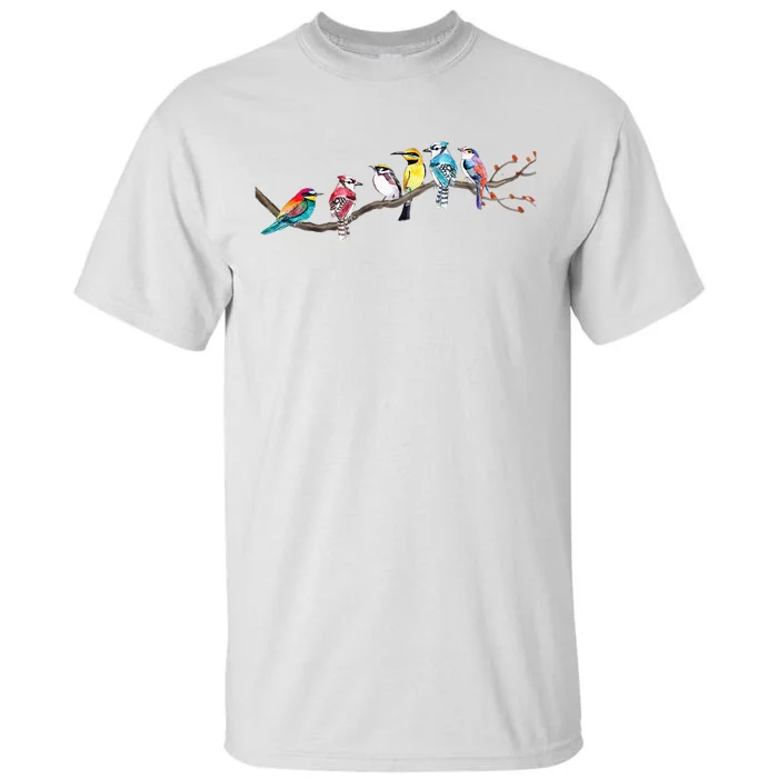 Birds On A Branch Birding Bird Watching Bird Watcher Tall T-Shirt