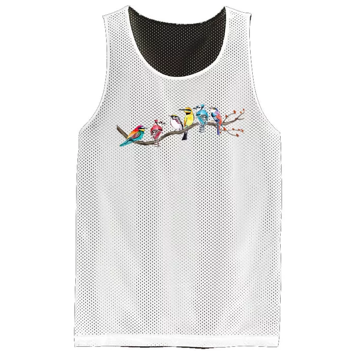 Birds On A Branch Birding Bird Watching Bird Watcher Mesh Reversible Basketball Jersey Tank