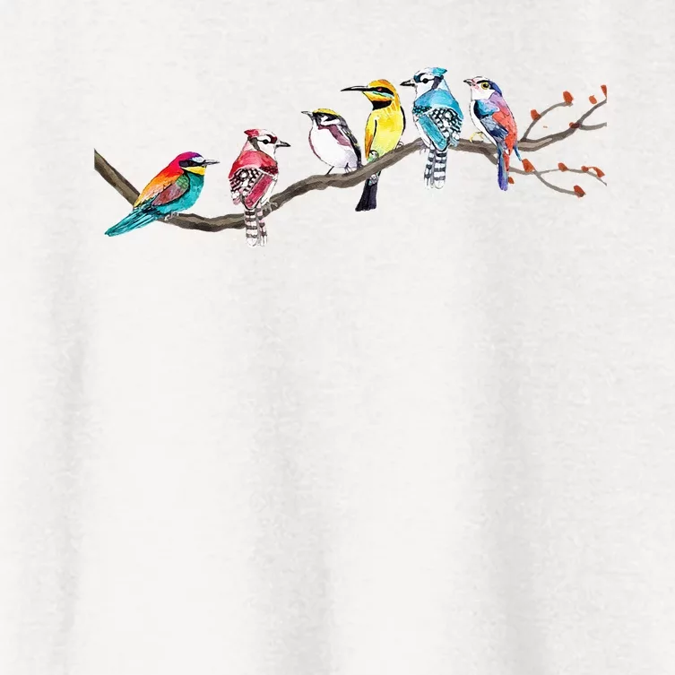 Birds On A Branch Birding Bird Watching Bird Watcher Women's Crop Top Tee