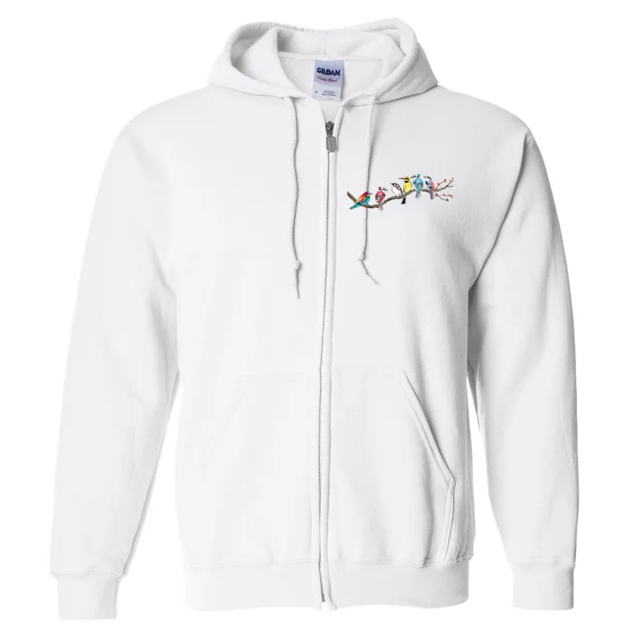 Birds On A Branch Birding Bird Watching Bird Watcher Full Zip Hoodie