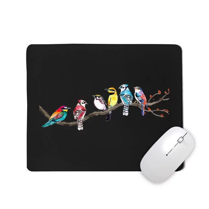 Birds On A Branch Birding Bird Watching Bird Watcher Mousepad