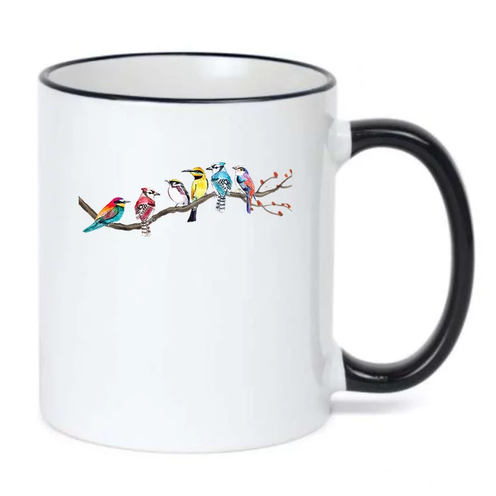 Birds On A Branch Birding Bird Watching Bird Watcher Black Color Changing Mug