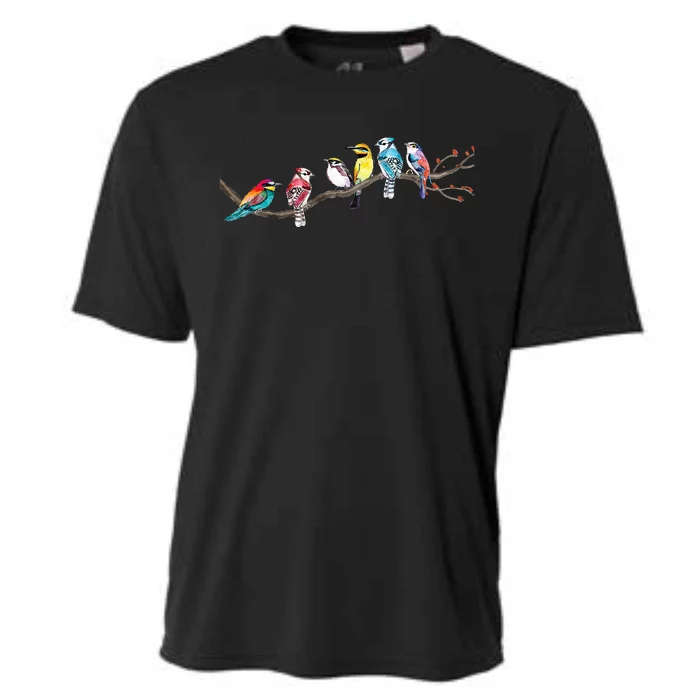 Birds On A Branch Birding Bird Watching Bird Watcher Cooling Performance Crew T-Shirt