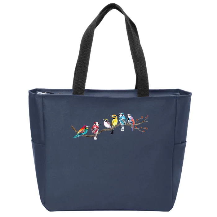 Birds On A Branch Birding Bird Watching Bird Watcher Zip Tote Bag