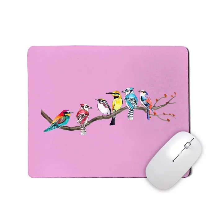 Birds On A Branch Birding Bird Watching Bird Watcher Mousepad