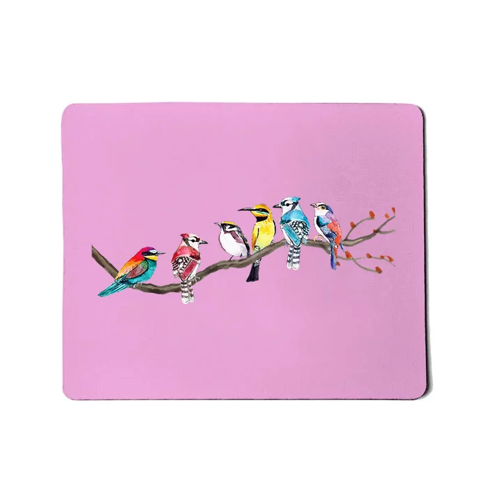 Birds On A Branch Birding Bird Watching Bird Watcher Mousepad