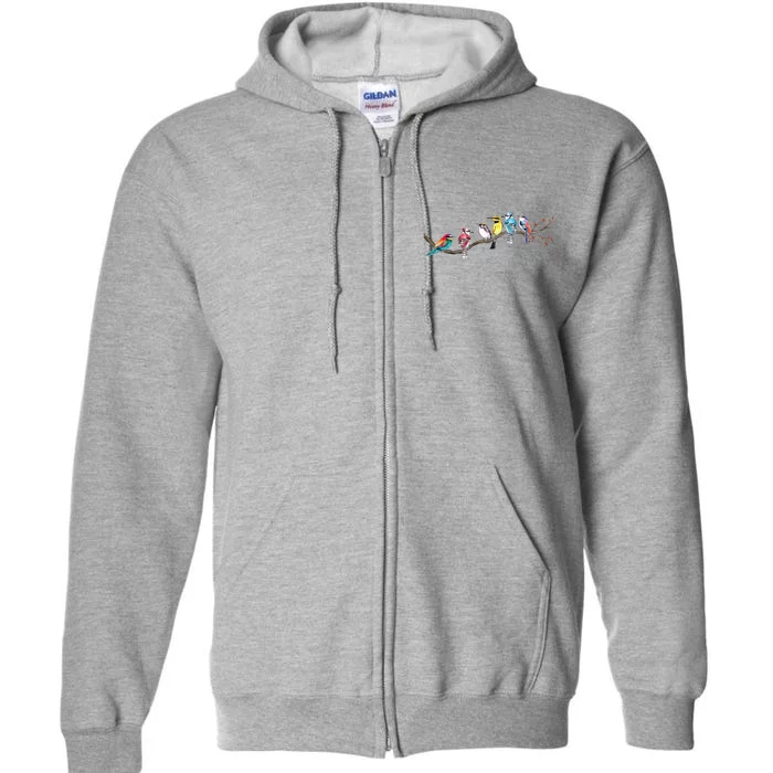 Birds On A Branch Birding Bird Watching Bird Watcher Full Zip Hoodie