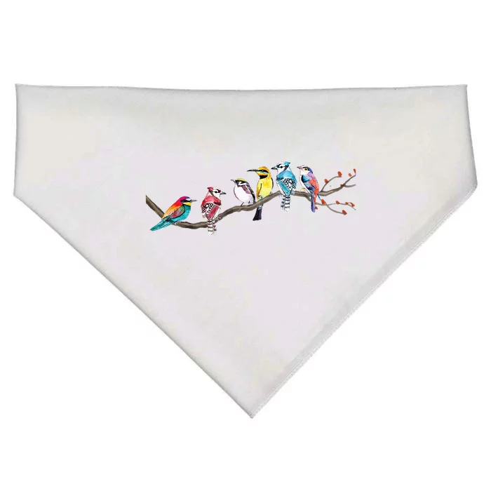 Birds On A Branch Birding Bird Watching Bird Watcher USA-Made Doggie Bandana