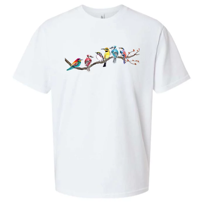 Birds On A Branch Birding Bird Watching Bird Watcher Sueded Cloud Jersey T-Shirt