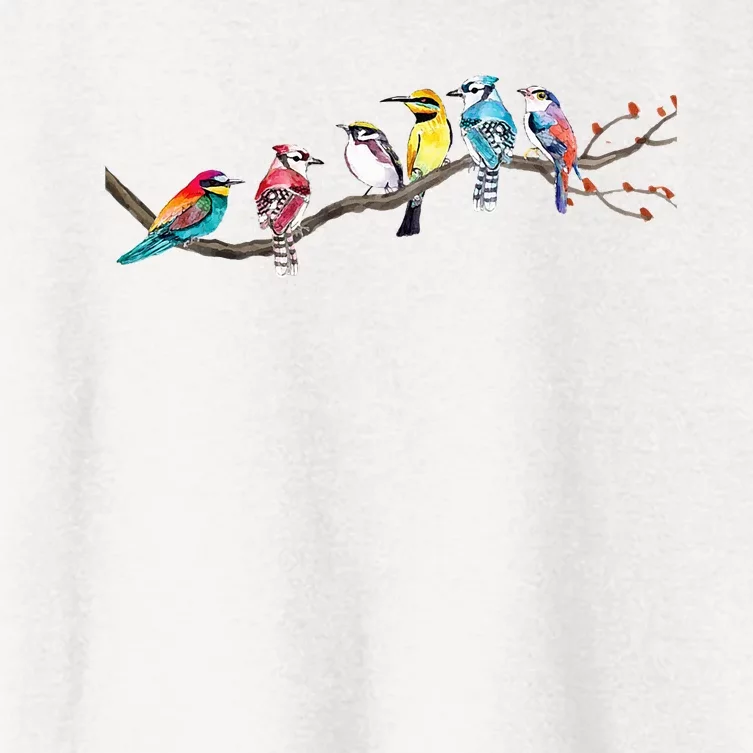 Birds On A Branch Birding Bird Watching Bird Watcher Women's Crop Top Tee