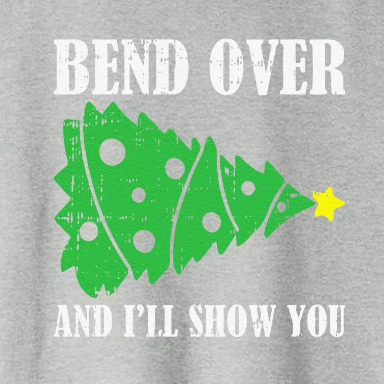 Bend Over And Ill Show You Christmas Pajama Funny Xmas Humor Women's Crop Top Tee