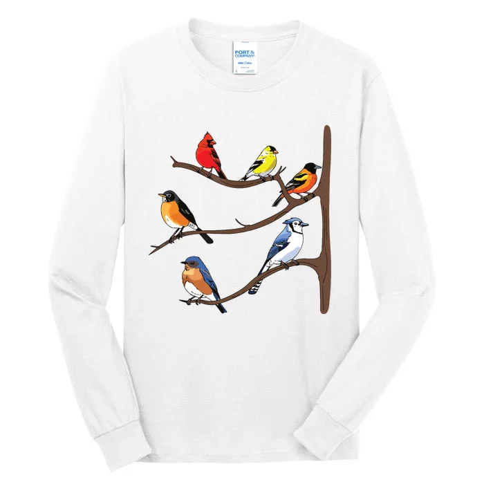 Birds On A Branch Birding Birdwatching Birder Bird Watcher Tall Long Sleeve T-Shirt